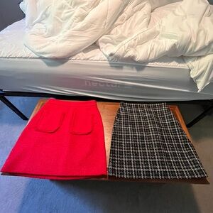 @crabbysteph Bundle of two skirts, two black j crew pants, one tan j crew pants